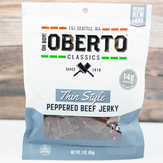 Oberto Thin Style Beef Jerky - Peppered - Wholesale Unlimited Inc.